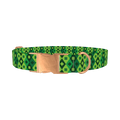 Diamond Clover Pattern Dog Collar - metal rose gold