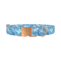 Tropical Leaves Dog Collar - metal rose gold