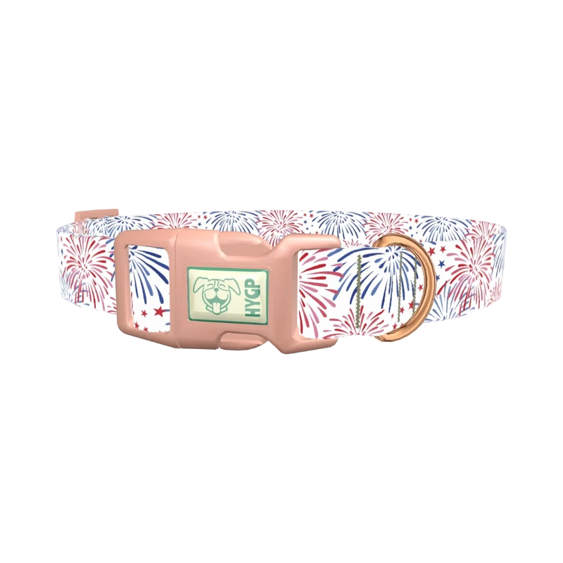 Fireworks Starburst Dog Collar - plastic rose gold