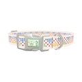 Geometric Cross Dog Collar - plastic silver