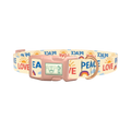 Peace Love Rainbow Dog Collar - plastic rose gold