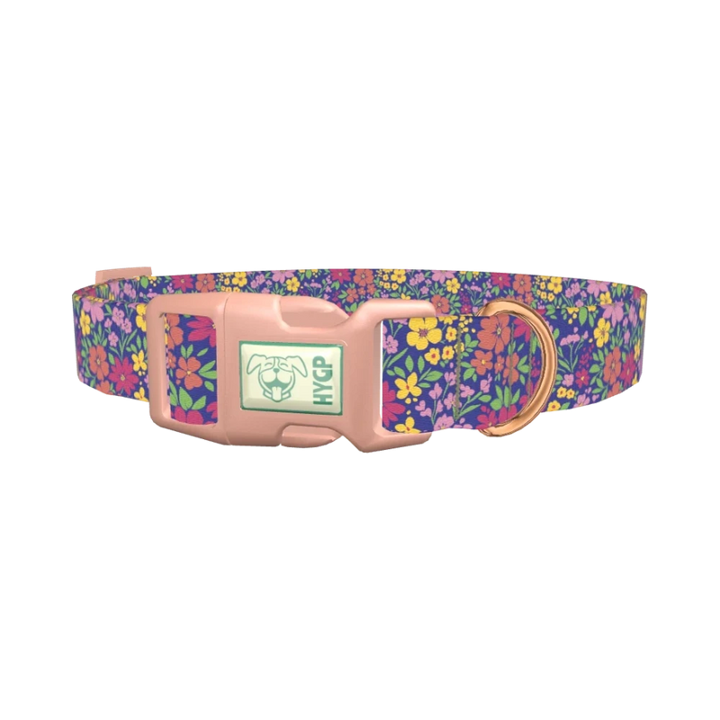 Floral Ditsy Dog Collar - plastic rose gold