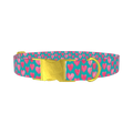 Pink Heart Valentine Dog Collar - metal gold