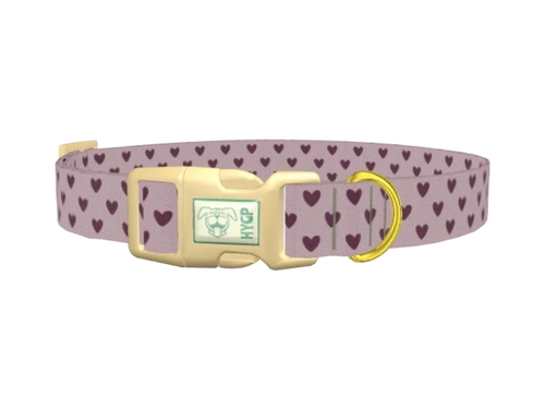 Mocha Heart Pattern Dog Collar