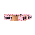 Heart Pattern Dog Collar - metal rose gold