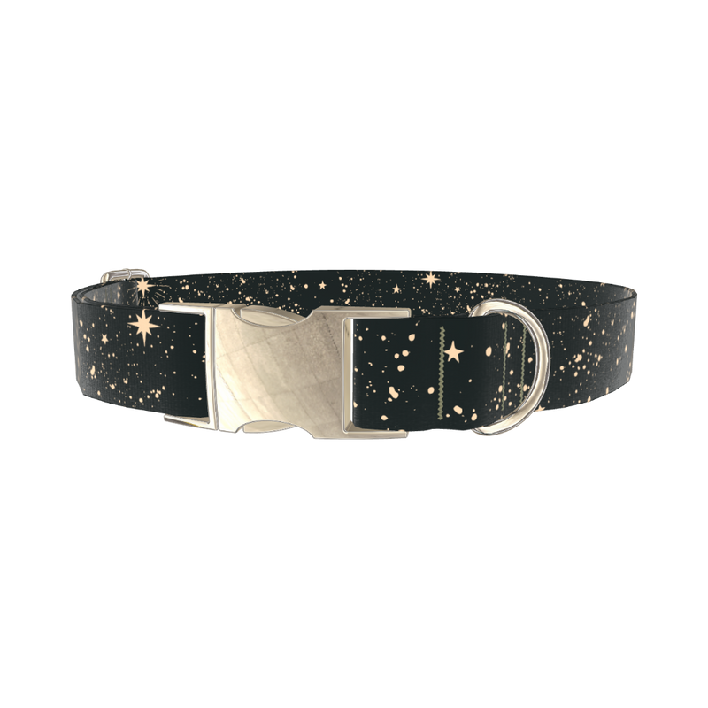 Space Star Dog Collar - metal gold