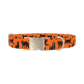 Halloween Black Cat Dog Collar - metal silver