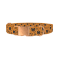 Halloween Cat Pattern Dog Collar - metal rose gold