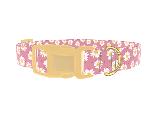 Pink Daisy Dog Collar
