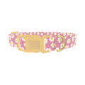 Pink Daisy Dog Collar - plastic gold