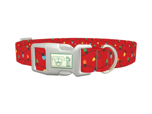 Red Festive Lights Dog Collar