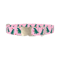 Christmas Dino Dog Collar - metal silver