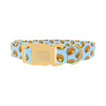Burger Pattern Dog Collar - plastic gold