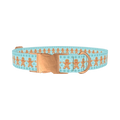 Gingerbread Snowflake Dog Collar - metal rose gold