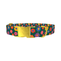 Floral Pattern Dog Collar - metal gold