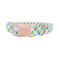 Pixel Rainbow Heart Dog Collar - plastic silver
