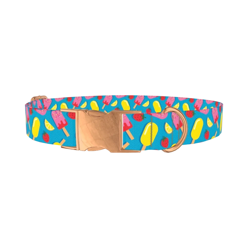 Summer Ice Cream Dog Collar - metal rose gold