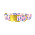 Heart Stripes Dog Collar - metal gold