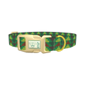 Green Pyramid Pattern Dog Collar - plastic gold