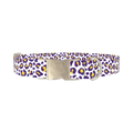 Leopard Print Dog Collar - metal silver