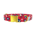 Red Football Trophy Dog Collar - metal gold