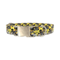 Yellow Grey Camouflage Dog Collar - metal silver