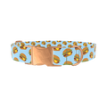 Burger Pattern Dog Collar - metal rose gold