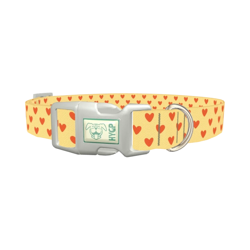 Clay Heart Dog Collar - plastic silver