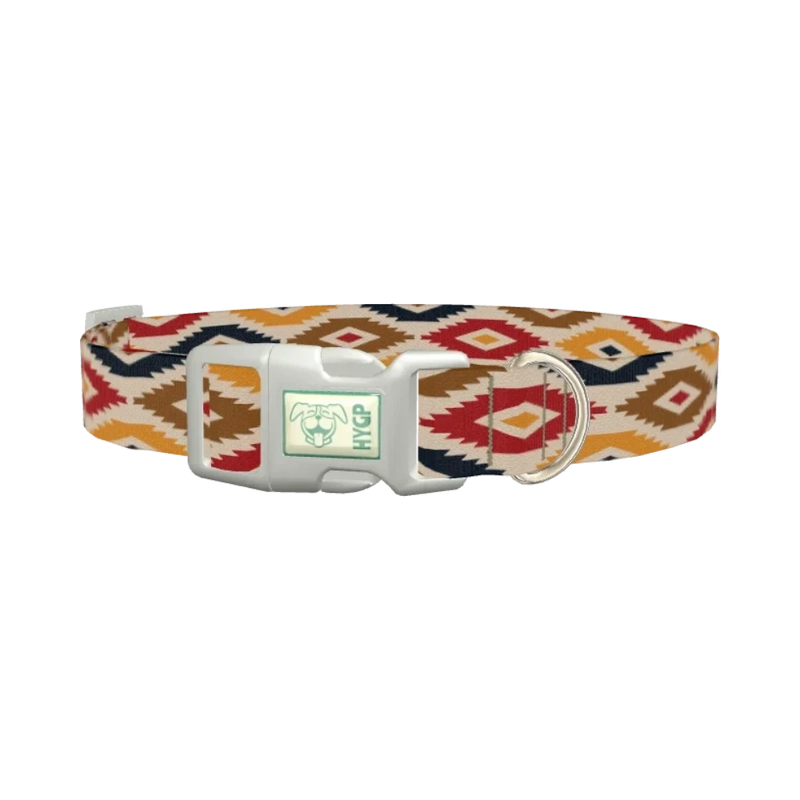 Tribal Rhombus Star Dog Collar - plastic silver