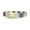 Grey Snake Scale Dog Collar - plastic gold