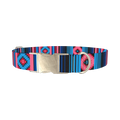 Geometric Star Stripe Dog Collar - metal silver