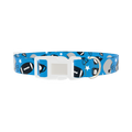 Blue Football Trophy Dog Collar - plastic silver