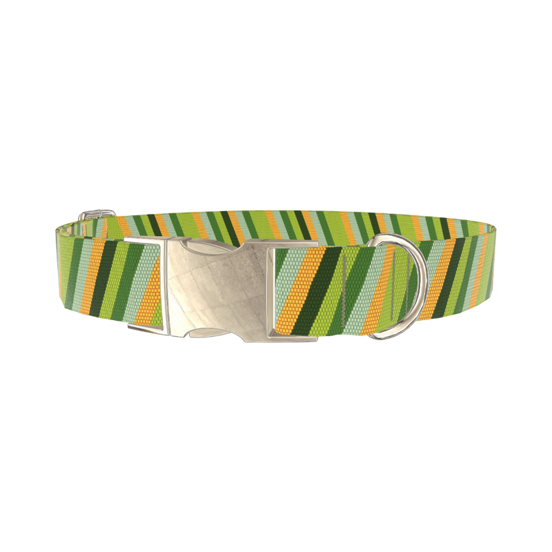 Geometric Diagonal Dog Collar - metal gold