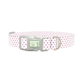 Pink Dot Pattern Dog Collar - plastic silver
