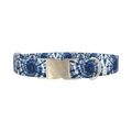 Spiral Tie Dye Dog Collar - metal silver