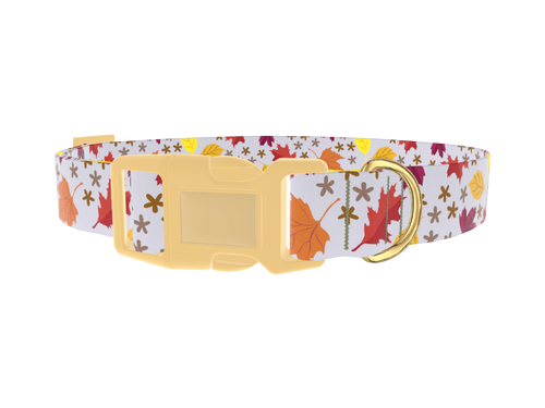 Colorful Fall Leaf Dog Collar