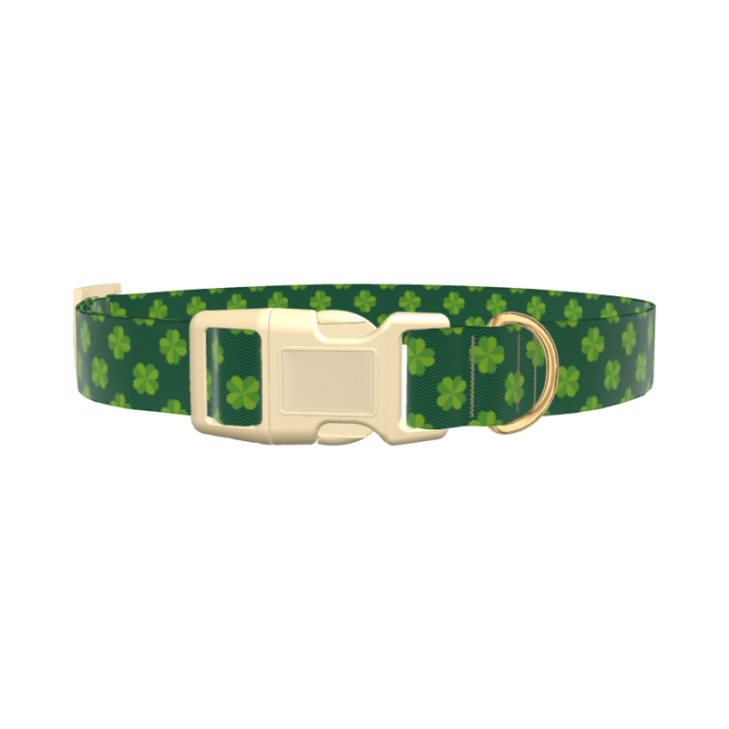 Chevron Clover Dog Collar - plastic silver