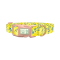 Yellow Abstract Dog Collar - plastic rose gold