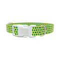 Lime Clover Pattern Dog Collar - plastic rose gold