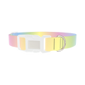 Pastel Gradient Dog Collar - plastic silver