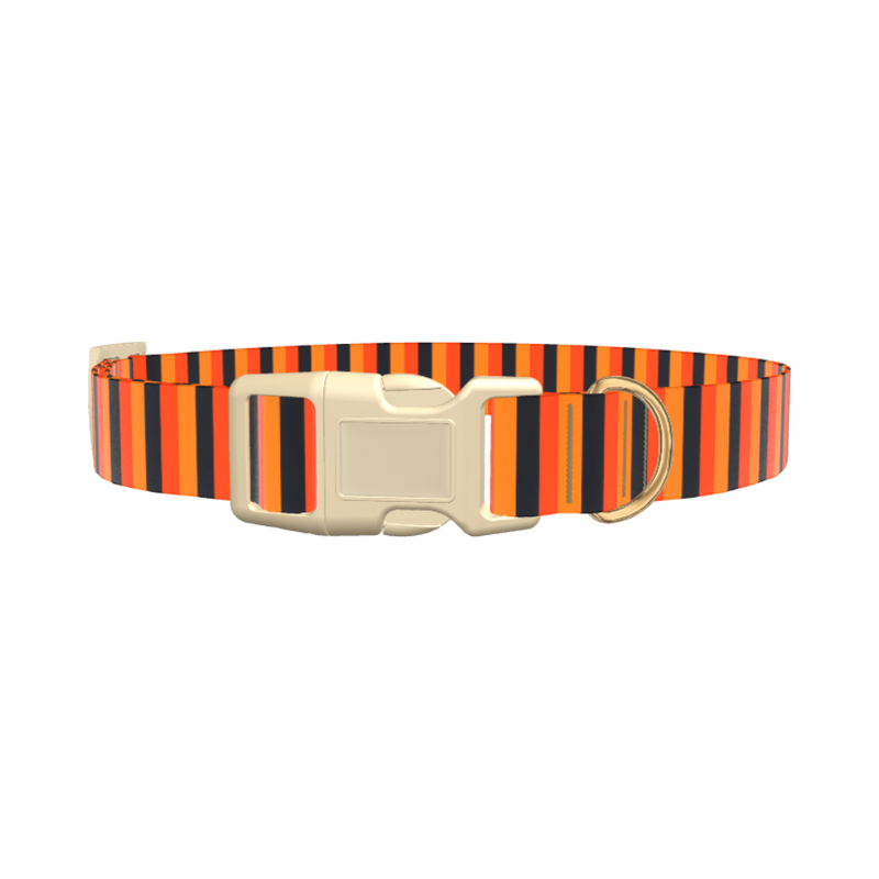 Halloween Stripe Dog Collar - plastic rose gold