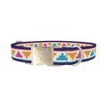Colorful Tribal Pyramid Dog Collar - metal silver