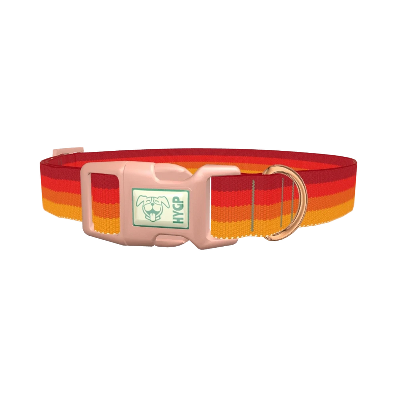 Retro Hexagon Dog Collar - plastic rose gold