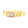 Yellow Citrus Slice Dog Collar - plastic rose gold