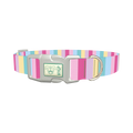 Pastel Stripe Mix Dog Collar - plastic silver