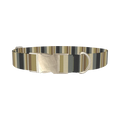 Honeycomb Stripe Dog Collar - metal silver