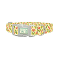 Floral Tulip Plaid Dog Collar - plastic silver