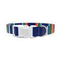 Woven Rainbow Stripe Dog Collar - plastic rose gold