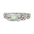 Dark Grey Daisy Dog Collar - plastic silver