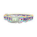 Birthday Chevron Dog Collar - plastic silver